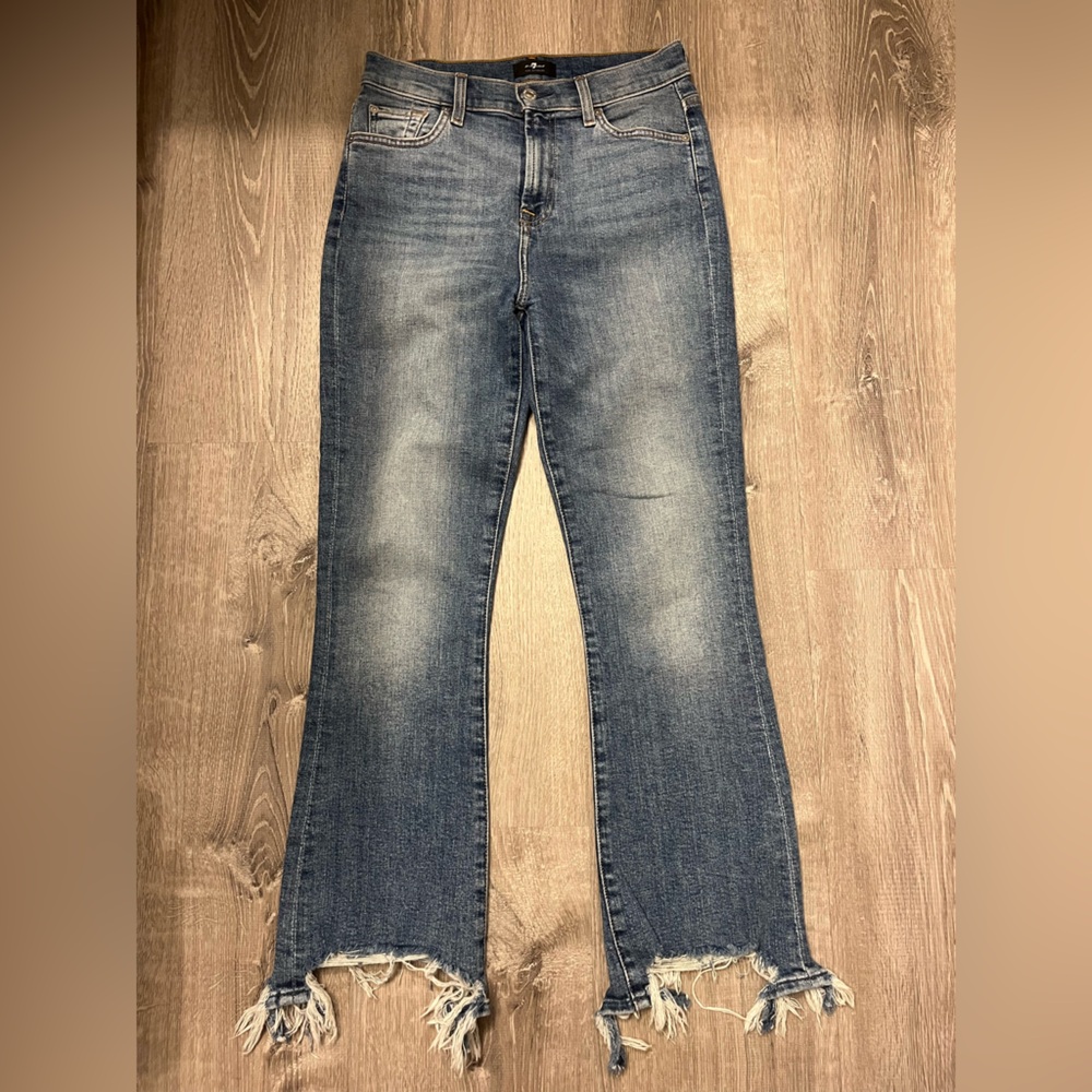 Women's 7 For All Mankind High Waist Slim Kick Jeans- Size 27- Pre-owned